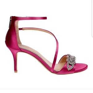 Badgley Mischka Yolanda Pink Satin Sandals